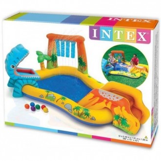 
Intex Dinosaur Play Center представляет собой надувной мини-бассейн с горкой. И. . фото 4