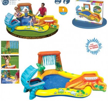 
Intex Dinosaur Play Center представляет собой надувной мини-бассейн с горкой. И. . фото 5