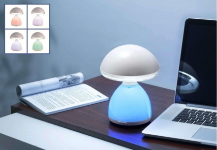 Автономная многоцветная LED лампа в форме гриба с пружинистой шляпкой со встроен. . фото 7