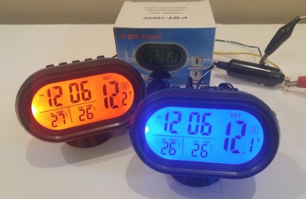 Автомобильные часы с термометром и вольтметром VST 7009V
Автомобильные часы VST-. . фото 3