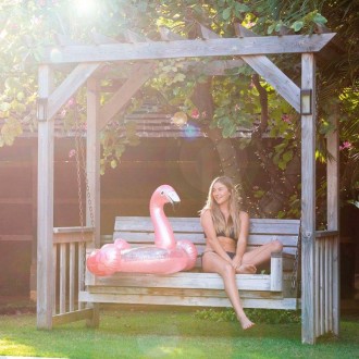 Надувной круг для плавания с головой и крылышками очаровательного фламинго - нас. . фото 5