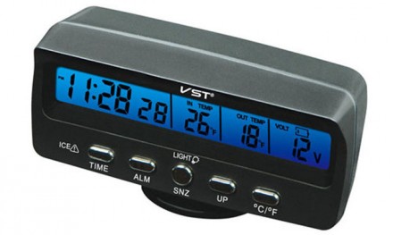 Автомобильные часы с термометром и вольтметром VST 7045V
Универсальный прибор, с. . фото 2