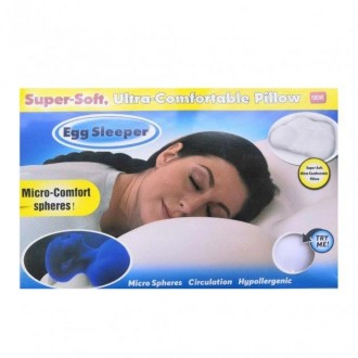 Анатомическая подушка для сна Egg Sleeper Белая ортопедическая с эффектом памяти. . фото 7