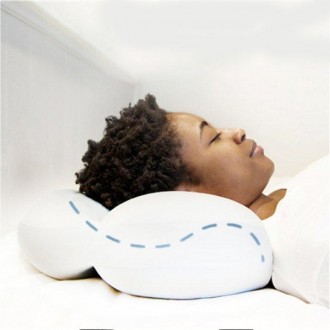 Анатомическая подушка для сна Egg Sleeper Белая ортопедическая с эффектом памяти. . фото 3