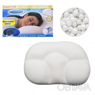 Анатомическая подушка для сна Egg Sleeper Белая ортопедическая с эффектом памяти. . фото 1