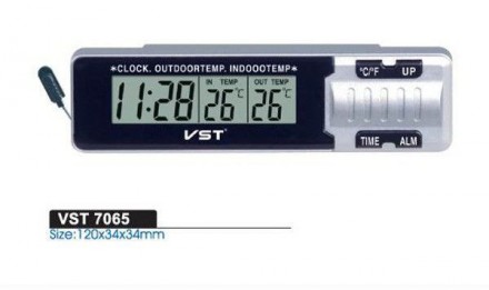 Автомобильные часы с термометром vst-7065
Цифровой индикатор VST-7065 отображает. . фото 2
