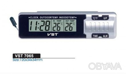 Автомобильные часы с термометром vst-7065
Цифровой индикатор VST-7065 отображает. . фото 1
