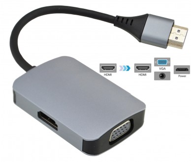 Особенности:
Переходник HDMI — HDMI / VGA / Jack 3.5 мм / micro USB является нез. . фото 2