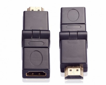 
HDMI F to HDMI M соединитель переходник адаптер угловой поворотный (на 360 град. . фото 3
