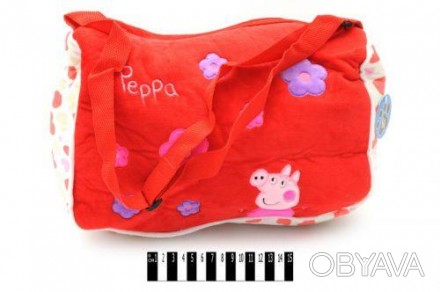 Яркая мягкая сумочка с изображением персонажей мультфильма "Свинка Пеппа". Оснащ. . фото 1