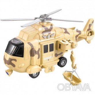 Пластиковая игрушка "Вертолет" будет хорошим подарком для ребенка. Инерционный. . . фото 1