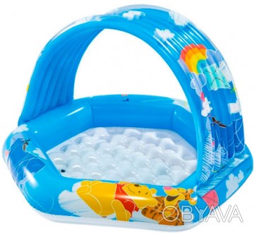 Дитячий надувний басейн з навісом Вінні Пух від виробника Intex Басейн для дітей. . фото 1