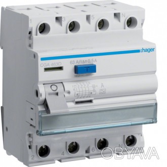 Выключатель дифференциального тока CGA463D производства Hager (Германия) – предн. . фото 1