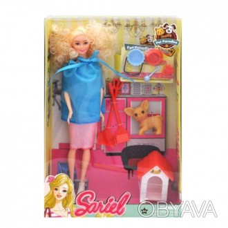 Кукла с собачкой "Sariel". Кукла шарнирная (подвижные руки, ноги, голова). В ком. . фото 1