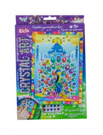 Набор креативного творчества "CRYSTAL ART KIDS: Павлин" CArt-01-06 [kar101256-TS. Киев. фото 1 Набор креативного творчества "CRYSTAL ART KIDS: Павлин" CArt-01-06 [kar101256-TS. Киев. фото 1