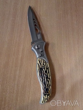 Нож выкидной с костяной ручкой 20,5 см К-665. . фото 1