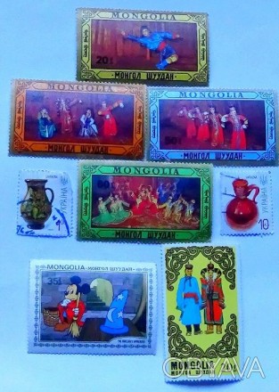 Продам набор марок: 1) серия 1987 года театрального искусства , республики Монго. . фото 1
