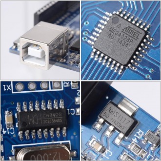 Arduino Uno с USB-интерфейсом на базе CH340:
Микроконтроллер: ATmega328P
Напря. . фото 7