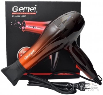 
Фен для волос Gemei GM-1719
Профессиональный фен для волос Gemei GM-1719 чаще в. . фото 1