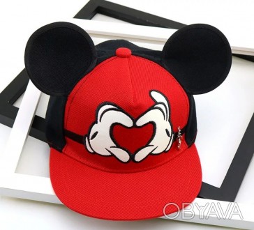 
 
Детская кепка снепбек с ушками Микки Маус Сердце (Mickey Mouse) Disney с прям. . фото 1
