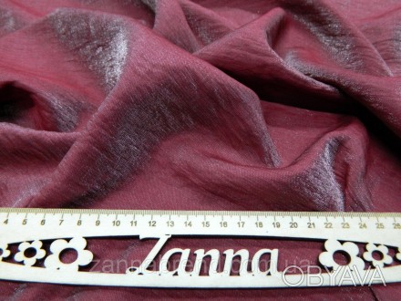 
Ткань штапель жатка однотонная с люрексом цвет бордовый - легкий, плотный, прия. . фото 1
