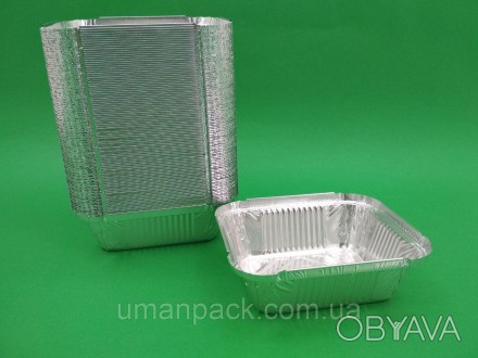 Контейнер з харчової алюмінієвої фольги це різновид одноразового посуду підходящ. . фото 1