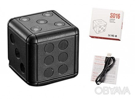 Мини-камера SQ16 "игральные кости" (black)
 
Микро размеры 2x2x2 см / Высокое ка. . фото 1