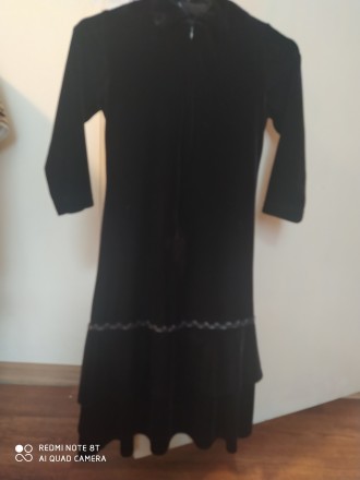 Нарядное платье бархат(стрейч) чёрного цвета для девочки 8-12 лет))) 
Длина по . . фото 2