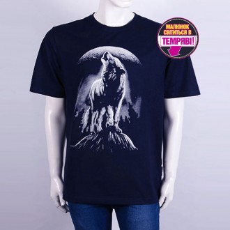 
Молодежная мужская футболка "Волк на камне" большого размера. Рисунок накаплива. . фото 2