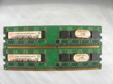 Продам две планки оперативной памяти Hynix DDR2 512MB 1Rx8 PC2-4200U-444-12.Рабо. . фото 2