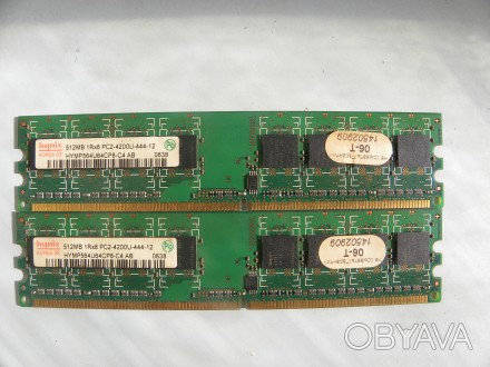 Продам две планки оперативной памяти Hynix DDR2 512MB 1Rx8 PC2-4200U-444-12.Рабо. . фото 1