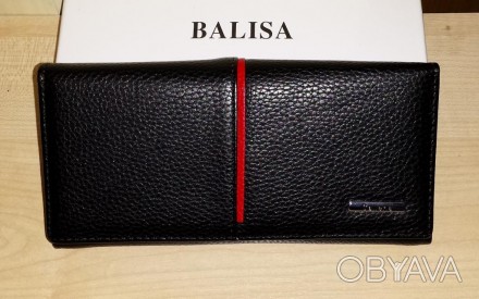 Стильный женский кошелёк Balisa из эко-кожи, перегородки между купюрами из замша. . фото 1
