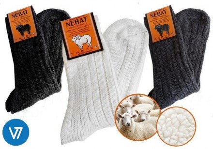Носки из 100% овечьей шерсти чёрного цвета (женские и мужские размеры) Носки из . . фото 2