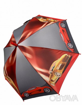Яркий мальчуковый зонт "Гонки" от FLAGMAN - аксессуар от дождя, которому будет н. . фото 1