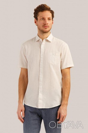 Мужская рубашка с коротким рукавом от известного бренда Finn Flare. Модель с кор. . фото 1