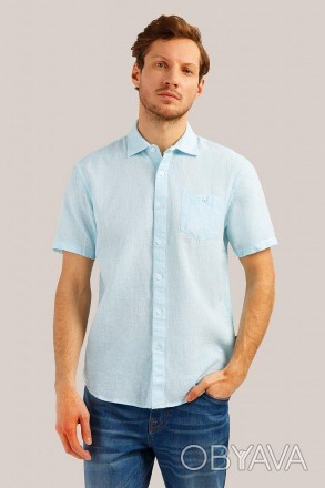 Мужская летняя рубашка с коротким рукавом от известного бренда Finn Flare. Модел. . фото 1