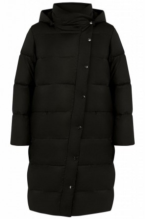 Длинная зимняя куртка Finn Flare с асимметричной застежкой на скрытую молнию и к. . фото 7