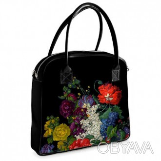 Это удобная женская сумка из качественного кожзама с принтом. Яркий пример стиль. . фото 1