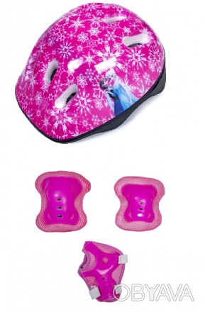 Защитный комплект розовый "Холодное сердце - Снежинки"
Защитный шлем можно испол. . фото 1