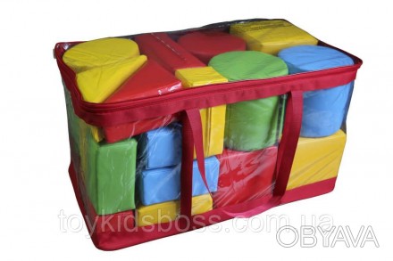 Конструктор KIDIGO™ «Игра» состоит из 22 геометрических мягких модулей, 9 фигур.. . фото 1