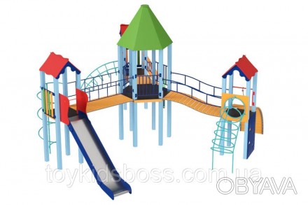 Дитячий комплекс для дитячих майданчиків. Являє собою класичний варіант дитячого. . фото 1