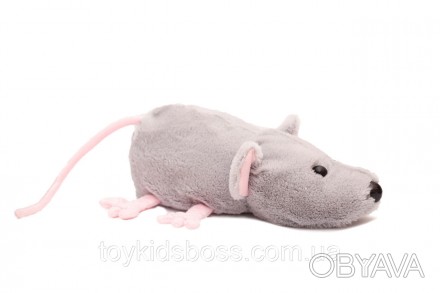 М'яка іграшка Пацюк сіра з рожевим Забавна іграшка Пацюк має розмір 28 см завдов. . фото 1