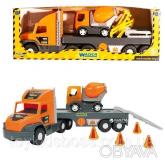 Машинки для дітей Super Tech Truck з бетономішалкою - яскрава, цікава, реалістич. . фото 1