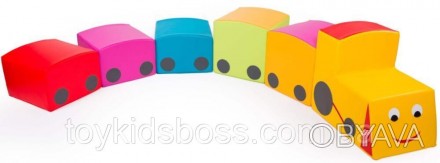 Набор "Паровозик" KIDIGO™ состоит из 6 разноцветных фигур. Часто используются ка. . фото 1