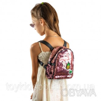 Рюкзак для дівчинки виконаний в стильному дизайні. 
Рюкзак складається з одного . . фото 1