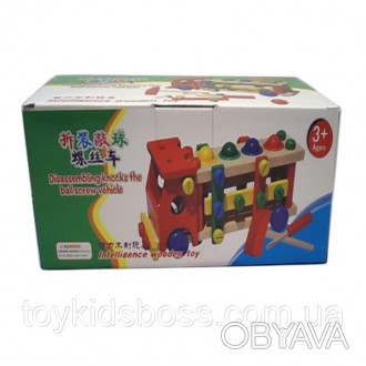 Деревянная игрушка "Стучалка + конструктор"- это развивающая игрушка для детей о. . фото 1