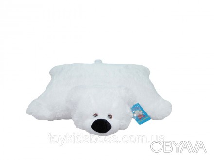 Подушка – іграшка ведмідь білого кольору 55 см – це класична подушка, яка прикра. . фото 1