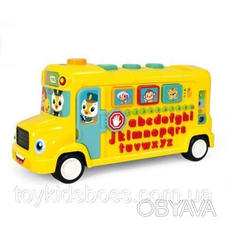 Музичний автобус Hola Toys порадує веселими звуками і розвиваючою грою. У ньому . . фото 1