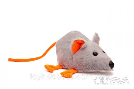 
М'яка іграшка Миша сіра з помаранчевим М'яка іграшка Миша у сірому кольорі з по. . фото 1