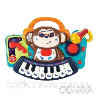 Музыкальная игрушка Hola Toys Пианино-обезьянка с микрофоном дает возможность ре. . фото 1